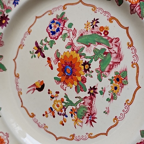 Vintage Masons Mikado pattern Antique 1920s hand Painted pottery plate decor - Picture 4 of 7